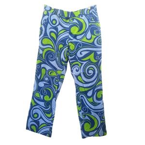 Loudmouth Golf Pants Blue Green Swirl Pattern Men's Size 34x30